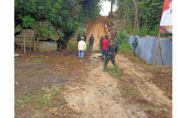 Pelaksanaan TMMD di Pangkadan diwarnai gotong-royong yang luar biasa