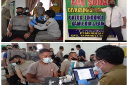 313 Personel Polres Tapteng dan ASN disuntik vaksin COVID-19