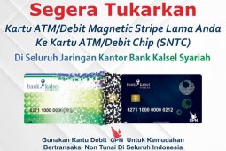Nasabah Bank Kalsel Syariah diminta gunakan kartu ATM/Debit Chip