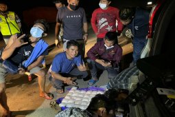 Aksi penangkapan dua pria asal Tapin pembawa 9 kilogram sabu-sabu