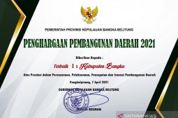 Pemkab Bangka Raih Penghargaan Pembangunan Daerah Terbaik se-Babel