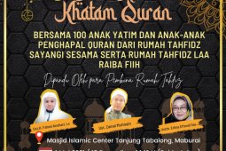 Kolaborasi Rumah tahfidz, gelar Khatam Qur'an bersama yatim