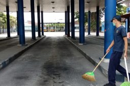 Terminal Gayatri Tulungagung lengang saat hari pertama larangan mudik