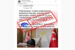 Hoaks, Presiden Turki Erdogan sebut ada negara disita China