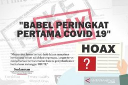 Diskominfo tegaskan "Babel peringkat pertama COVID-19" hoax