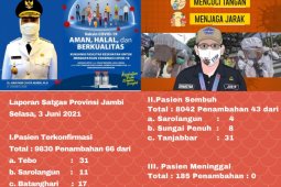 Sudah delapan ribu orang lebih pasien COVID-19 di Jambi sembuh