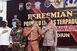 Polres-Pemkab Madiun dirikan pos terpadu lalu lintas di gerbang tol