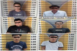 Enam tersangka penyalahgunaan narkotika diciduk tim Rajawali Bersinar Polres Tebing Tinggi