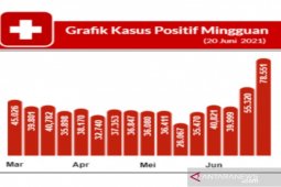 Kasus positif di Indonesia meningkat 42 persen dalam sepekan