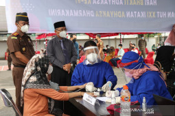 Vaksinasi COVID-19 80 orang diperingatan Hari Bhakti Adhyaksa Kejari HSS