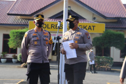 Kapolres Langkat pimpin apel pengamanan persidangan Okor Ginting