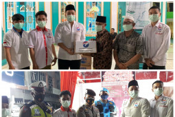 DPD Partai Perindo Langkat antarkan bantuan air mineral buat masjid