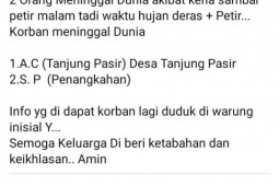 Dua warga Labura tewas tersambar petir