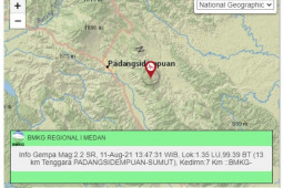 Gempa magnitudo 5,3 Padanglawas Utara tidak berpotensi tsunami