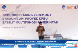 Stasiun bumi satelit SATRIA-1 mulai dibangun, termasuk di Pontianak