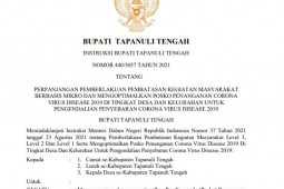 Bupati Tapteng keluarkan instruksi perpanjangan PPKM Mikro
