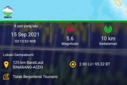 Gempa bumi guncang Pulau Simeulue