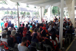 Warga antusias ikuti vaksinasi dosis pertama Polres Langkat