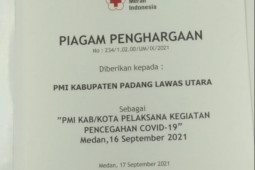 PMI Paluta terima penghargaan pencegahan COVID-19
