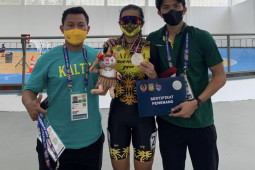 Atlet sepatu roda Rifa Moza sumbang medali pertama Kaltim di PON XX Papua
