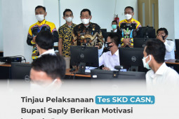 Tinjau pelaksanaan tes SKD CASN, Bupati Saply berikan motivasi kepada peserta