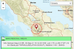 30 September, Tapanuli Selatan 8 kali diguncang gempa