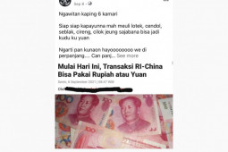 Hoaks, Yuan untuk transaksi di Indonesia