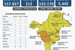 Enam kabupaten di Kaltim zona kuning  dan empat zona oranye COVID-19