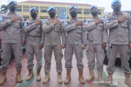Personel Polda Kalsel  mendapatkan pangkat tituler perwira di Afrika Tengah