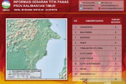 Jumlah titik panas di Kaltim terpantau turun