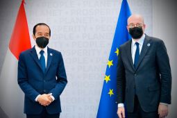 Jokowi bahas situasi dunia dengan Presiden Dewan Eropa