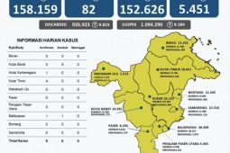 Pasien COVID-19 di Provinsi Kaltim tersisa 82 orang