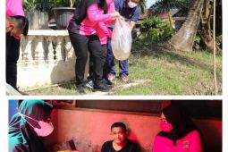 Ketua Bhayangkari Polres Langkat santuni anak yatim, lumpuh layu, tabur benih ikan