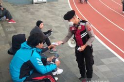 Berstatus PPKM level I tak surutkan Polres Sukabumi ingatkan prokes