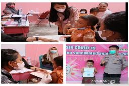 Siswa SD Nagoya Pandan Tapteng berani dan semangat divaksin