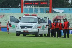 Liga 3: Kiper Jambi United jadi korban laga "keras" lawan tuan rumah Deltras