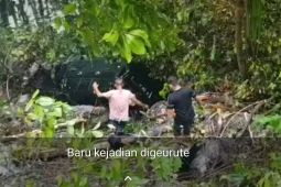 Satu unit Mobil terjun bebas ke jurang Gunung Geurute, begini kondisi penumpang dan sopir