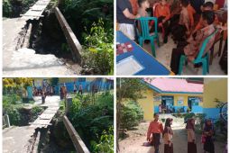 Jembatan ambrol, sejumlah siswa SD di Pesisir Selatan jatuh ke sungai