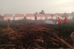 Tim gabungan padamkan api di lokasi karhutla di Kota Pontianak
