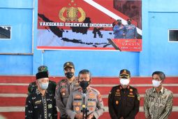 Wakapolda Lampung tinjau vaksinasi serentak indonesia di Pringsewu