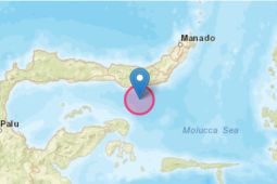 Gempa magnitudo 5,3 guncang tenggara  Melonguane