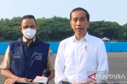Presiden Jokowi lihat pembangunan sirkuit Formula E di Ancol