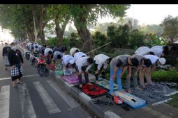 Suasana sholat id di Bali