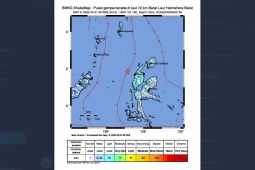 Gempa magnitudo 5,8 guncang  perairan Halmahera Barat