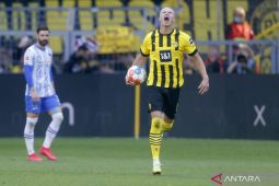 Gol perpisahan Erling Haaland antar Dortmund kalahkan Hertha Berlin 2-1
