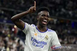 Gol semata wayang Vinicius Junior antar Real Madrid juara Liga Champions