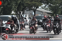 Pemudik sepeda motor mulai balik sebelum puncak arus balik