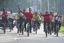 Kapolres Langkat lepas Fun Bike HUT Bhayangkara ke-76