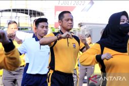 Polresta Banjarmasin gelar olahraga bersama tiga pilar semarakkan Hari Bhayangkara
