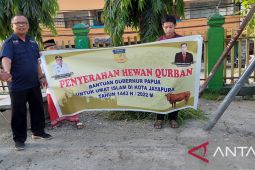 Gubernur Papua Lukas Enembe menyalurkan 31 ekor hewan kurban